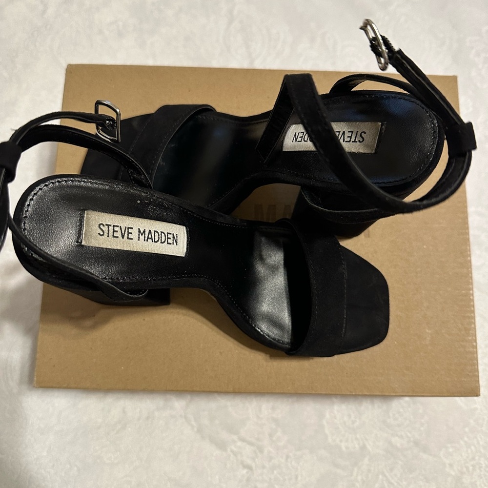 Steve Madden Black Strappy Heels